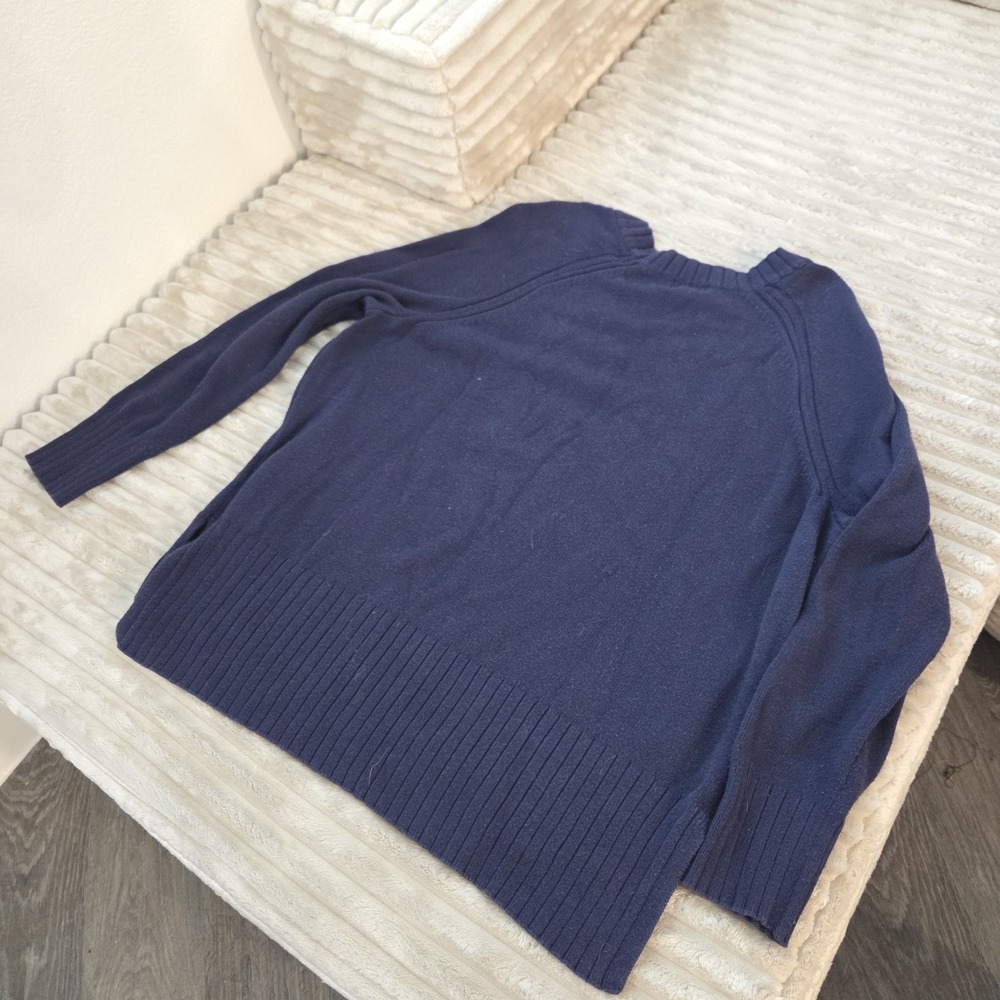 Old Navy Sweater Womens Large L Navy Blue Crewneck Knit Raglan Sleeve Pullover - Picture 2 of 10